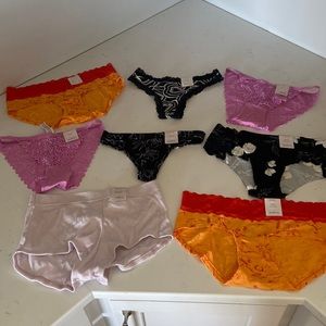 Auden NWT XS 0-2 women's panty lot 1 boyshort 2 thongs 2 hipster 3 cheeky